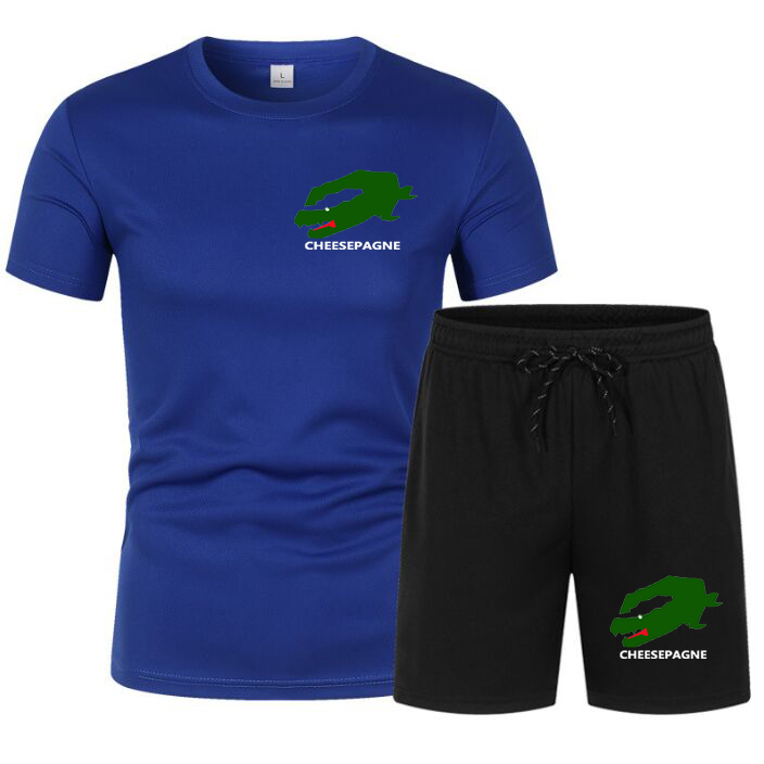 2024 Nya herrsport bär sommaren runda hals t-shirt plus storlek herr trendiga fritidssport bär märke tryckt mode t-short shorts 2-stycke set