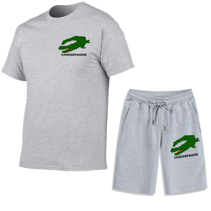 Ensemble T-shirt et short d'été pour hommes, ensemble de fitness et de sport, décontracté et à la mode, à manches courtes