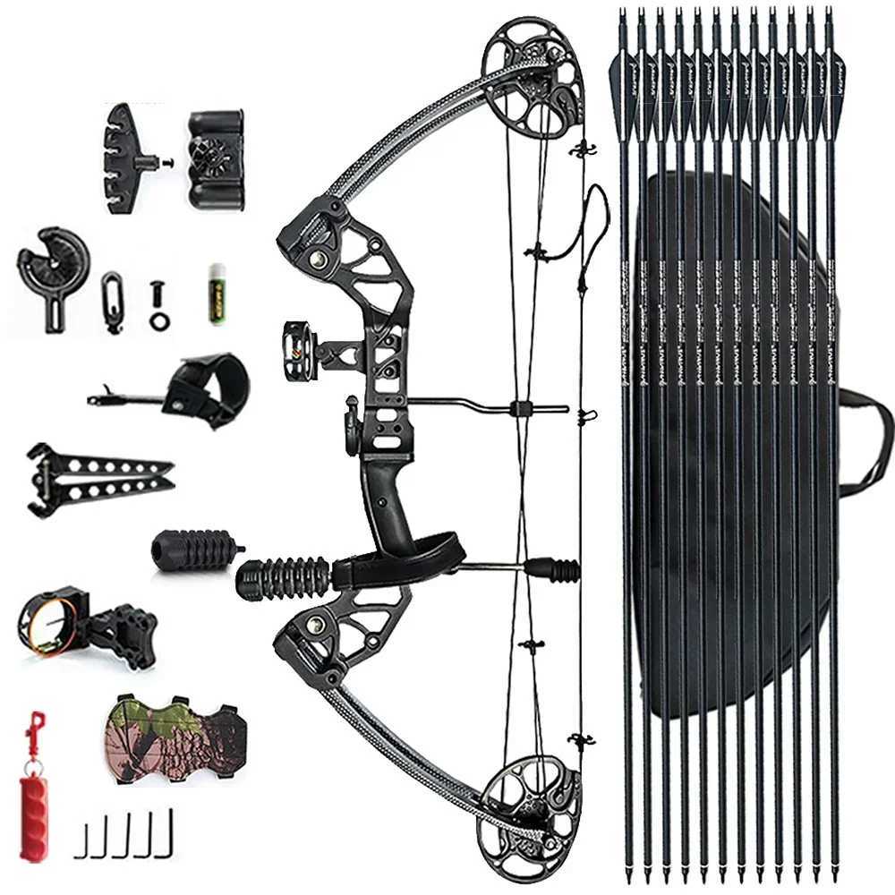 Bogenpfeil 1 Satz Bogenschießen 30-70 lbs Compoundbogen Angeln Schießen Ourdoor Jagdbogen 19-31 Zoll Zuglänge Sportbogen und Pfeil YQ240301