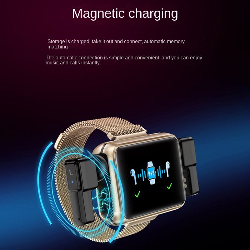 T91 2-in-1 Smart watch Heart rate blood oxygen health detection Bluetooth music step meter sports watch