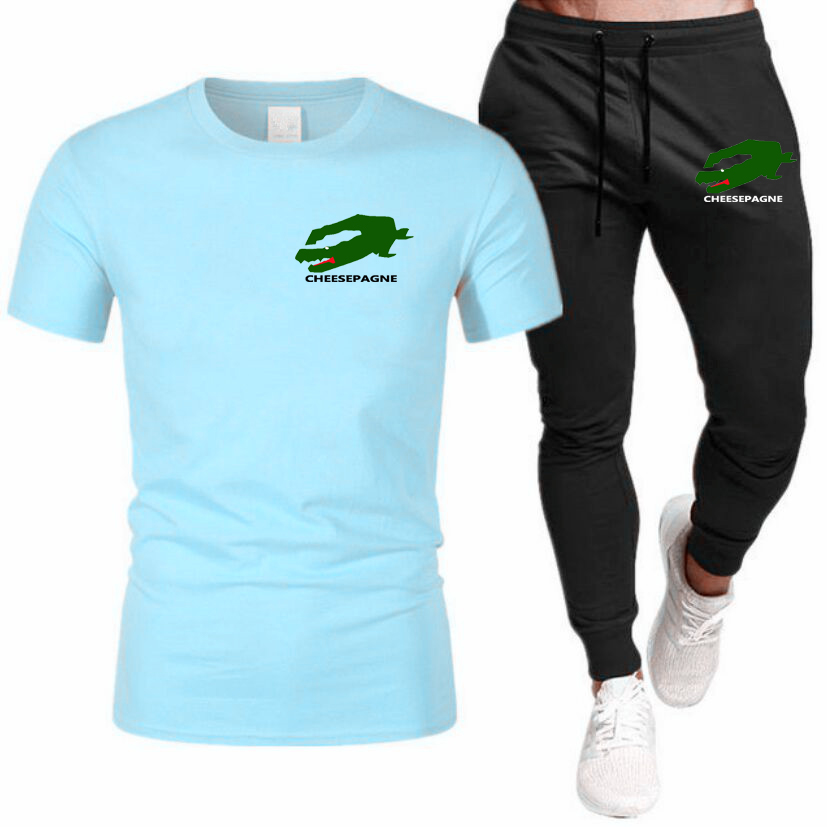 Nouveaux hommes t-shirts et pantalons de survêtement costume été à la mode tenue de jogging coton t-shirt ensemble mâle athleisure à manches courtes haut survêtement