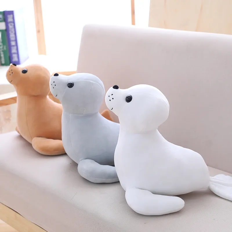 2024 35cm Cute Stuffed Sea Lion Plush Toy Soft Pillow Kawaii Cartoon Animal Seal Toy Doll for Kids Lovely Children's Gift