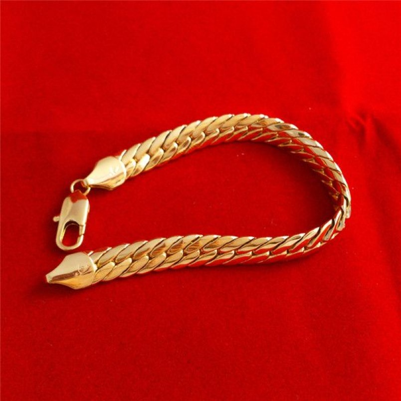 Collane Ciondolo al dettaglio Massiccio oro giallo 18k riempito riempito 24 10mm 85g catena a spina di pesce Collana da uomo GF Jewelry273w