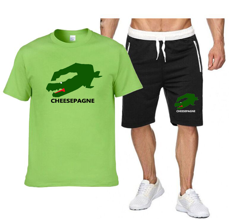 Nieuwe zomersportkleding voor heren, ademende T-shirts en shorts met korte mouwen, vrijetijdskleding voor basketbaltraining