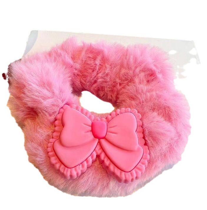 Girls princess hairbands 2024 letter print girl hair clips plush hair ties factory supply