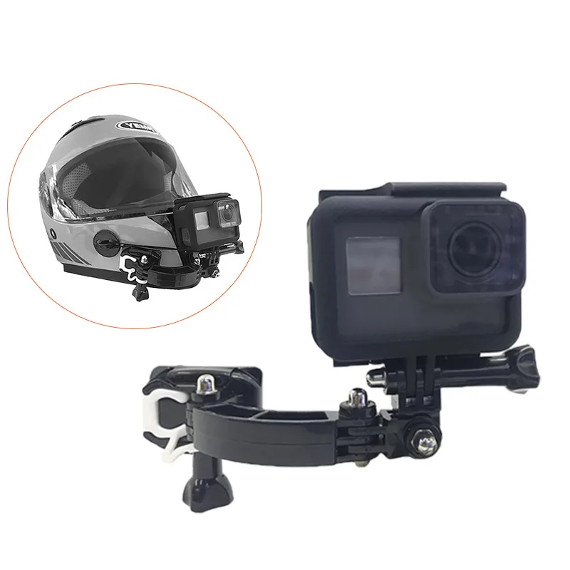 Braketler Eylem Kamera Motosiklet Montaj Binicilik Kemeri Kafa Aksesuar GOPRO için ayarlanabilir taban kask montajı xiaomi Eken DJI