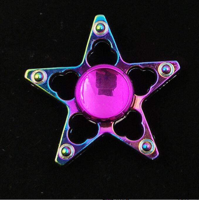 Gyroscope du bout des doigts coloré galvanisé, vente en gros, jouets de décrochage en métal en alliage de zinc