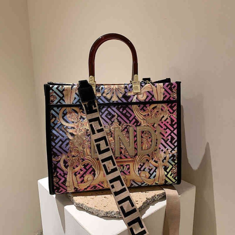 Grand sac messager à bandoulière simple pour femmes, nouvelle collection 2022, impression de peinture couleur graffiti, bag217k