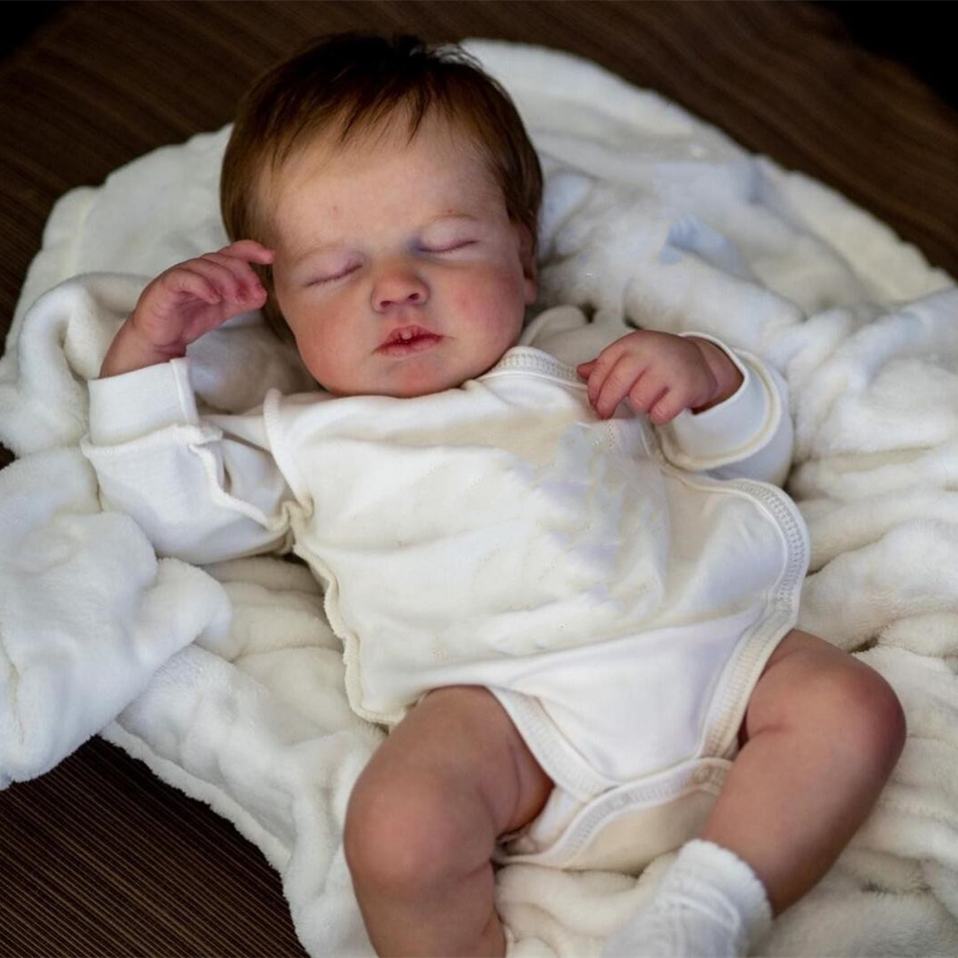 Poppen 50 cm stoffen lichaam LouLou Bebe herboren meisje en jongen met geschilderde zichtbare aderen handgemaakte levensechte babypop