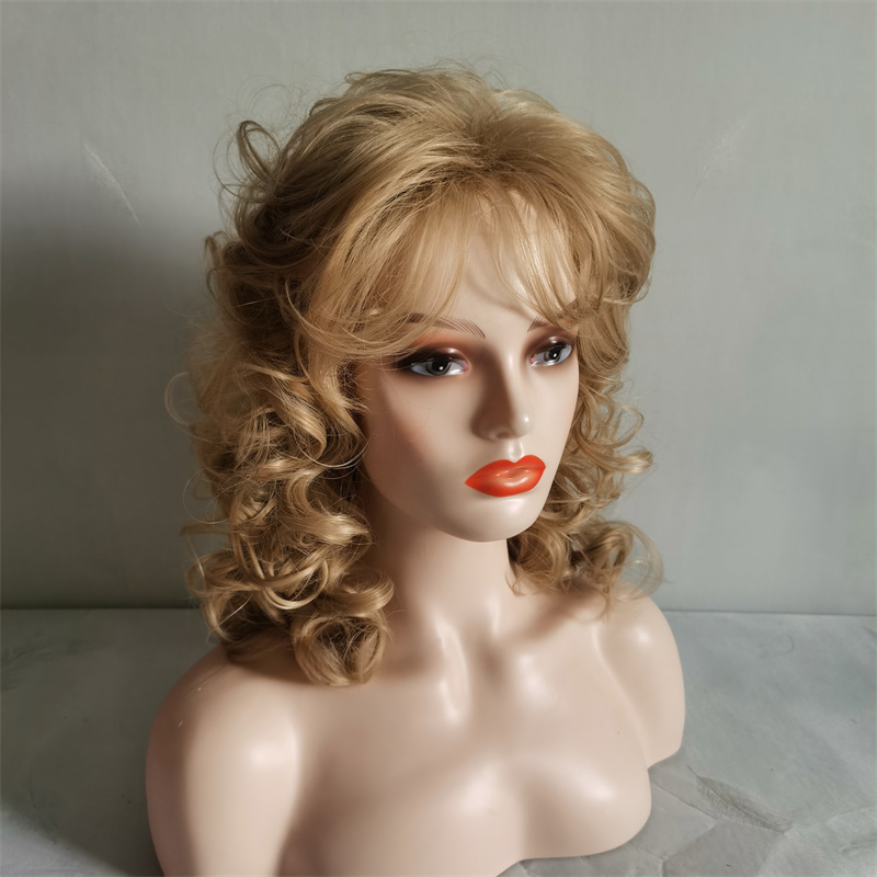 Blonde Haar Perücke für Frauen wie menschliches Haar synthetisches hitzebeständiges natürliches Elf Halloween täglich Faserspitzenperücke Nature Prestige Welle