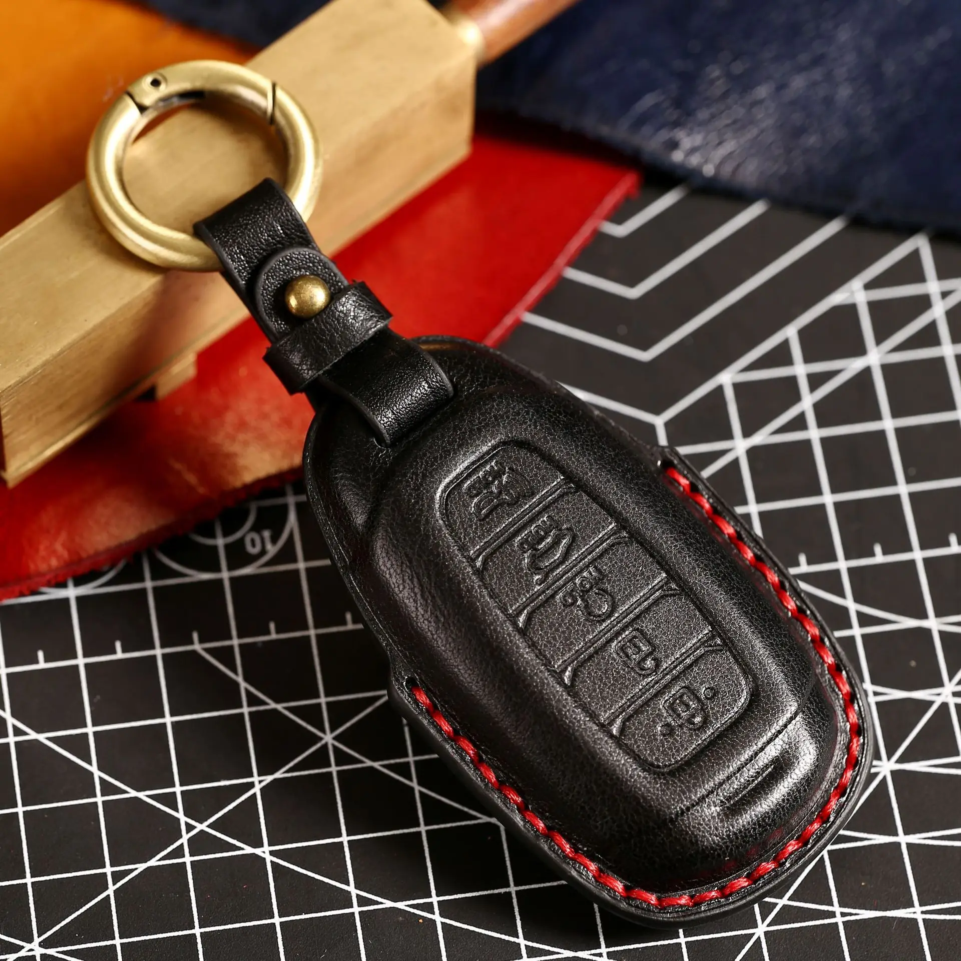 Custodia in pelle chiave auto Fob Accessori Hyundai Tucson Fista IX25 IX35 Mistra Elantra Sonata Verna Portachiavi Titolare Borsette