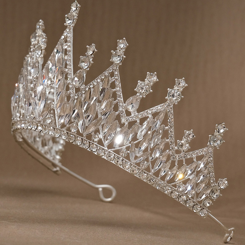 Handgefertigter Kristall -Strass -Farbperlen Brautkopfschmuck Krone Prom Party Prinzessin Hochzeit Krone Tiara Jubiläums Geburtstag Geschenk