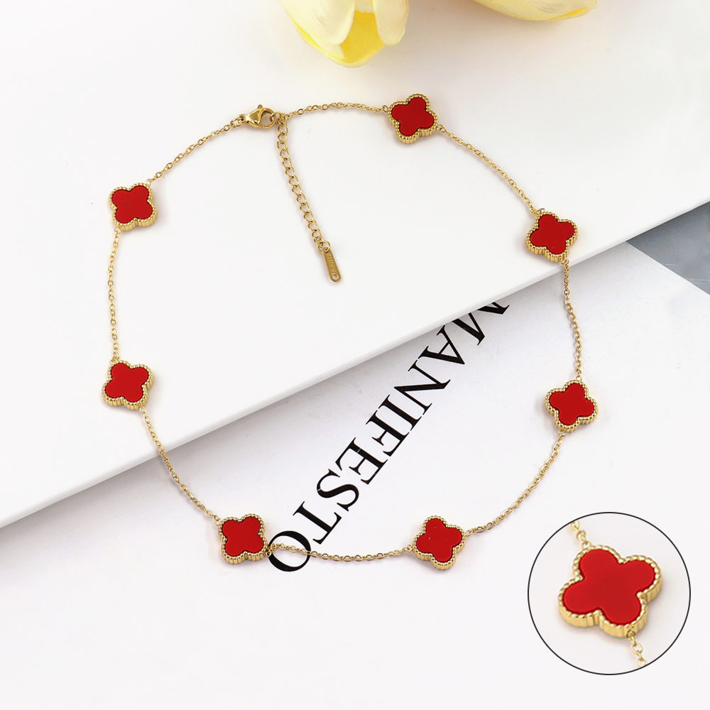 Designer-Halskette Kleeblatt-Halskette Designer für Frau 18K vergoldeter Silberanhänger Zehn-Blumen-Halskette Damenschmuck für Freundin Weihnachtsgeschenk