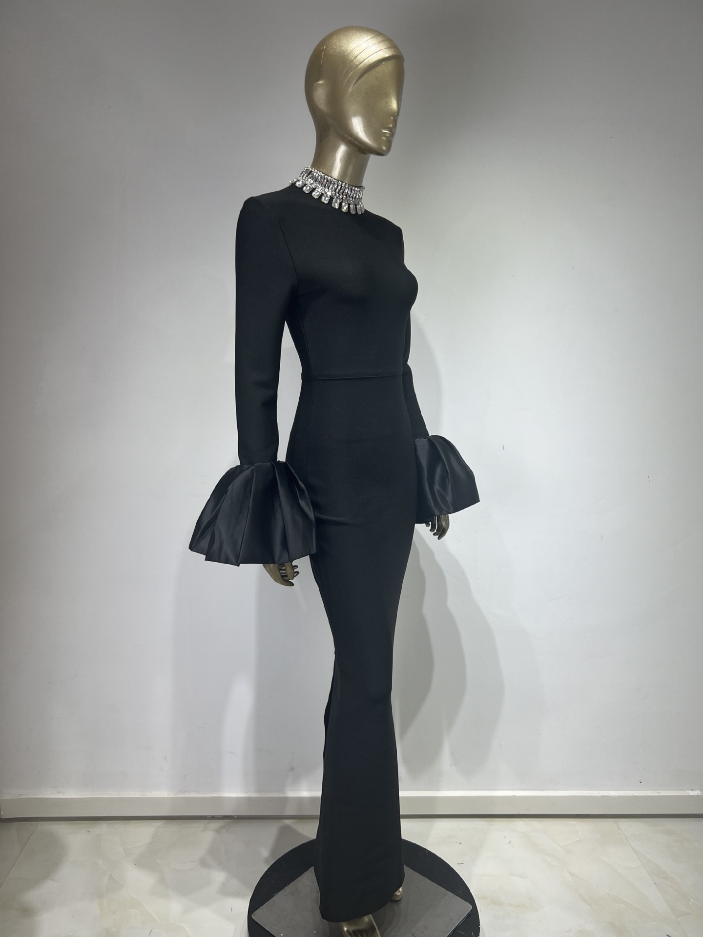 2226 XL 2024 Milan Runway Dress SPring Long Sleeve Mid Calf Brand Same Style Womens Dress Fashion High Quality outeni