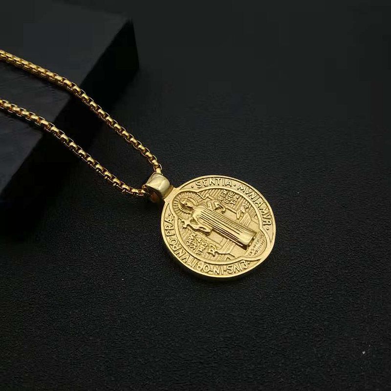 High Quality Double Sides Exorcism Card Pendant Necklace 316L Stainless Steel 18K Gold Plated Exorcism Card Jewelry