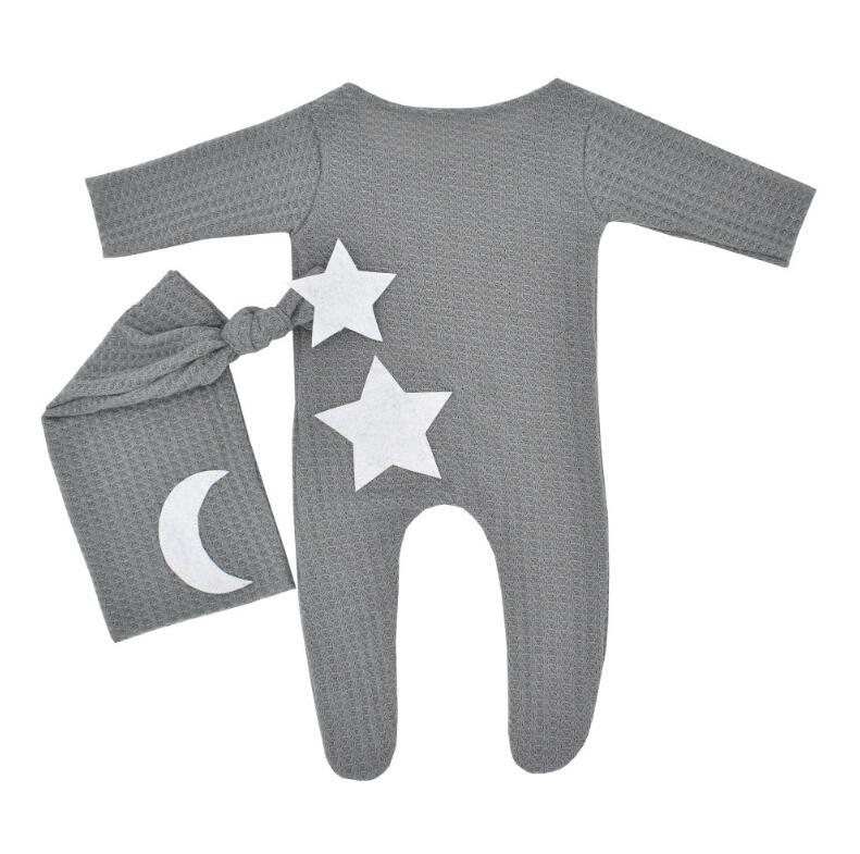 Barboteuses Nouveau-né barboteuse ensemble pieds tricotés ajouter un chapeau endormi 2 pièces/ensemble mignon bébé pographie accessoire M2997 livraison directe enfants vêtements de maternité