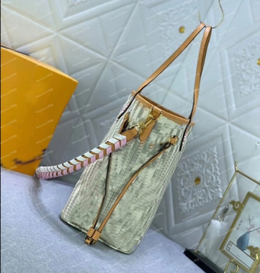 Bolsas de designer de luxo nunca sacola de bolsa de ombro da praia Bolsa de compras para lojas de fósforo para alta capacidade e estilo casual N50047 32,0 x 29,0 x 17,0 cm