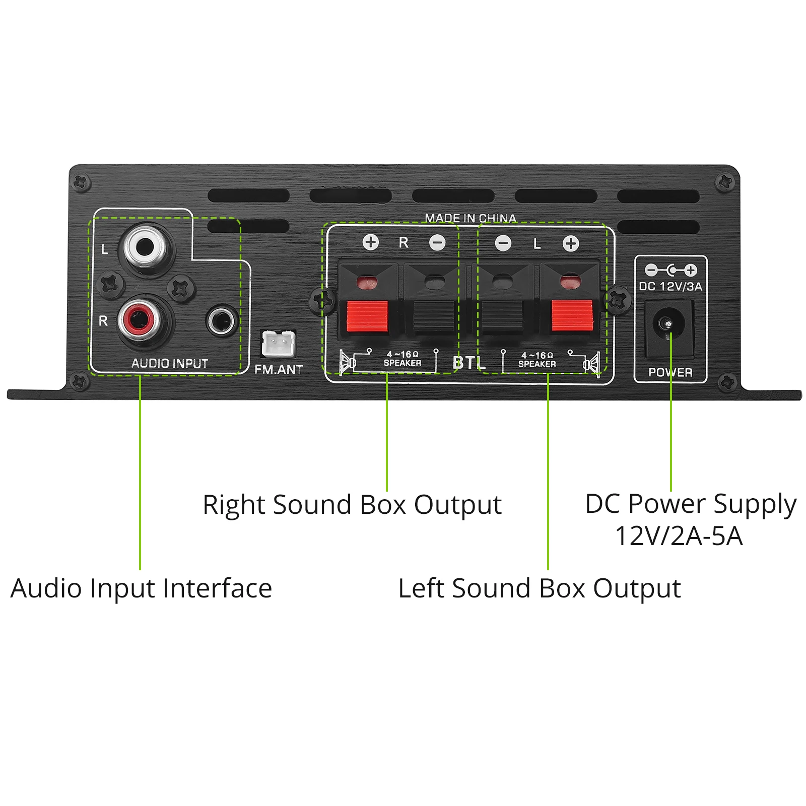 Amplificador neoteck AK380 Mini amplificador de energia de áudio 2.0 CH BluetoothCompatible Amplifier Bass Controle