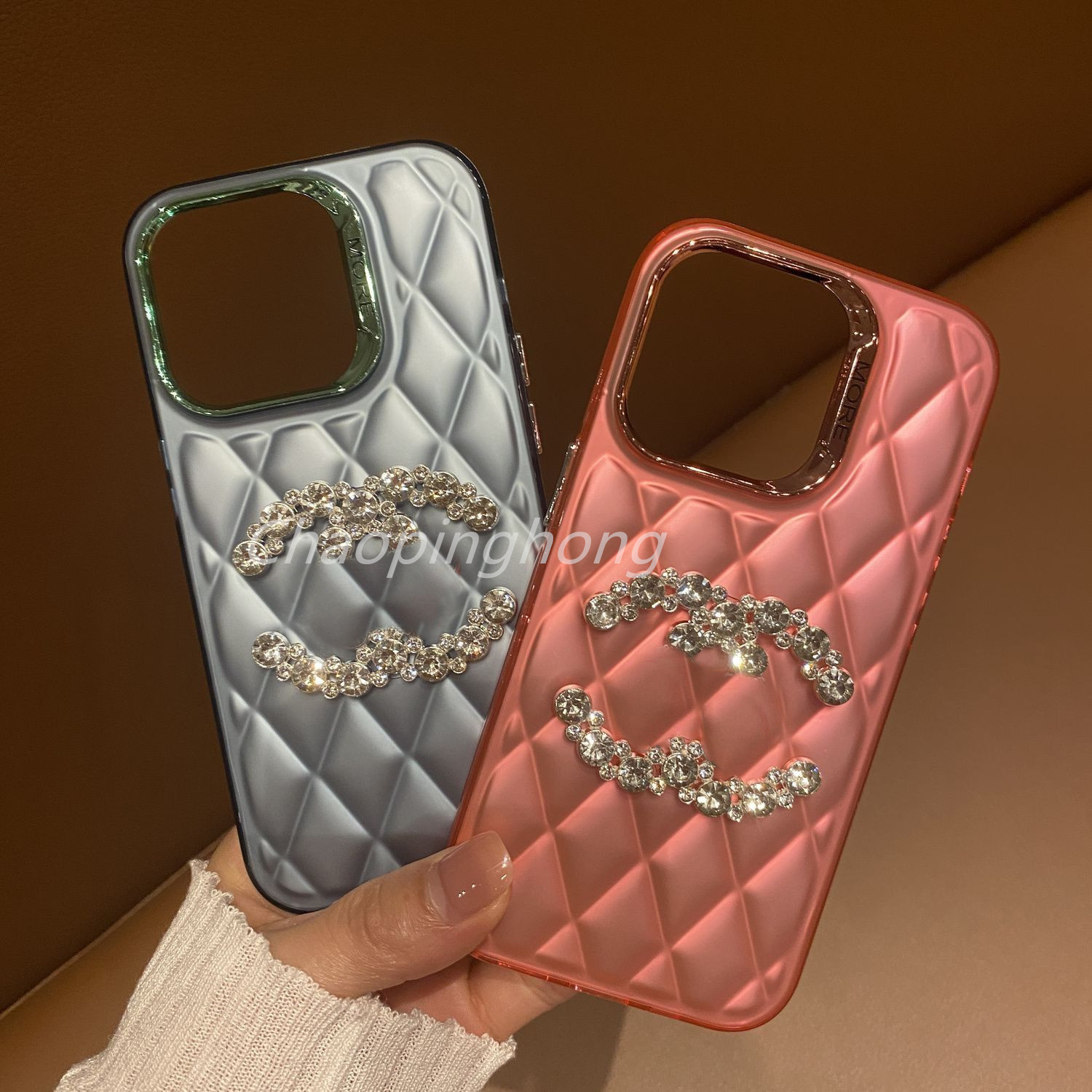 Luxo Bling Glitter Phone Cases para Iphone 14 12 13 15 Pro Max Fashion Designer Chapeamento Brilhante Diamante Padrão Mulheres Soft Silicone Sexy Girly Back Cover Varejo