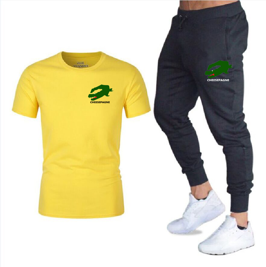 Le nouvel été T-shirt pantalon costume pour hommes vente chaude loisirs fitness jogger 2 ensembles de loisirs pantalons à manches courtes vêtements de sport pour hommes