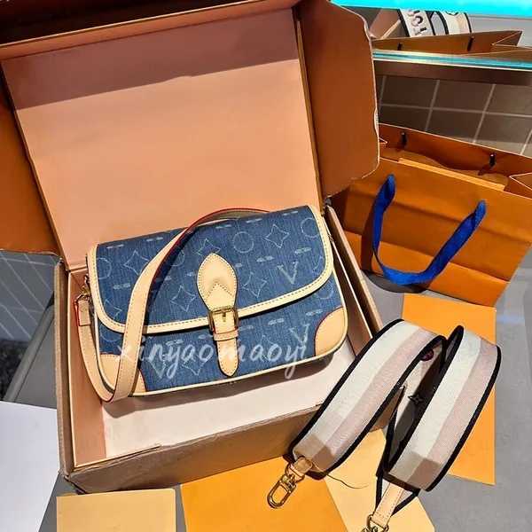 Umhängetaschen, blaue Messenger-Taschen für Herren und Damen, Hasp-Brief, Umhängetasche, Cowboy-Schultertasche, Handtaschen, abnehmbare Geldbörsen, Tragetaschen