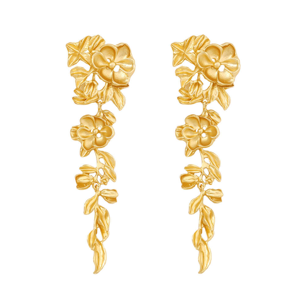 New Fashionable Elegant Simple and Casual Style, Metal Flower Personalized Earrings, Yiwu Jewelry for Women