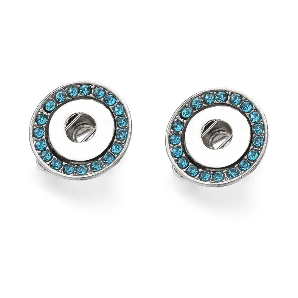 Noosa Crystal 12mm Snap Ear Manşet Küpe Mini Düğme Kadınlar için Küpe Takı Takı