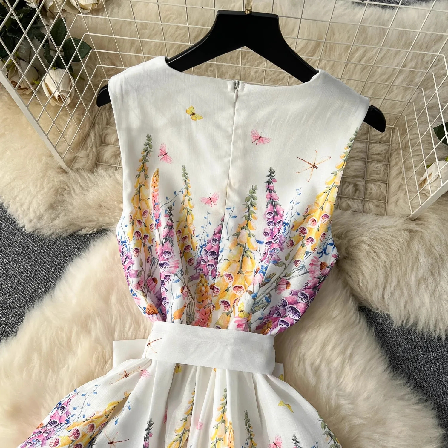 Sukienki dla kobiet w letnim bohemainie kaskadowe marszczone sukienki ciasto moda damska kasek v-nutk sapghetti kwiat kwiat