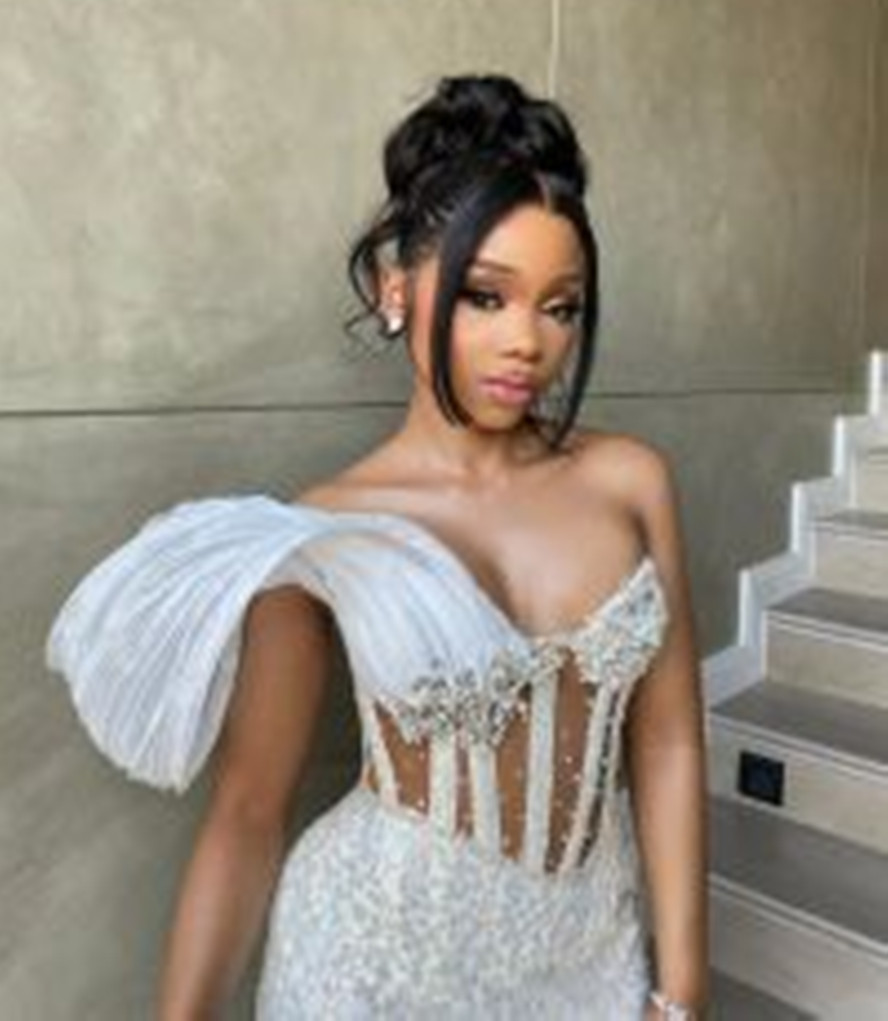 2024 Aso Ebi Ivory Mermaid Prom Dress Beaded Crystals Sequined Lace Evening Formal Party Second Reception Birthday Engagement Gowns Dresses Robe De Soiree
