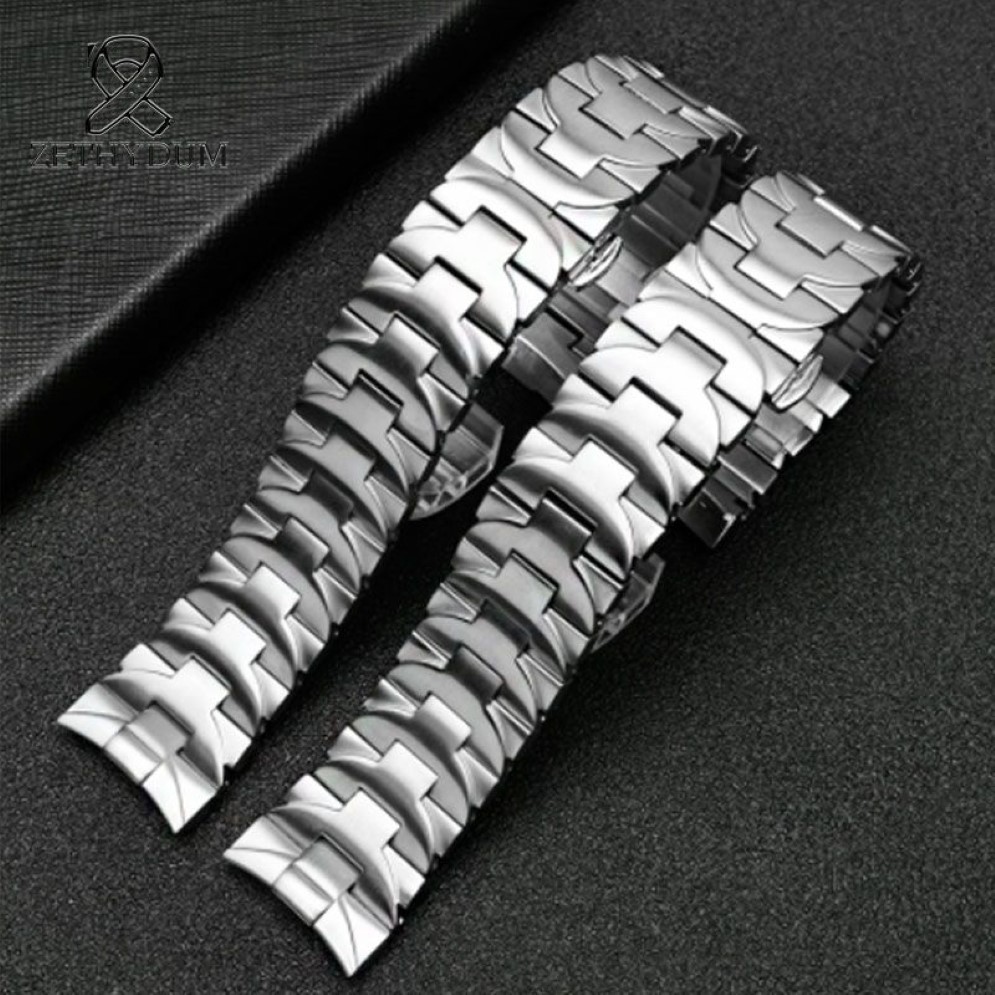 stainless steel banding strap 24mm Mens watches top Black Strap for PAM 111 Stainless steel butterfly buckle248u