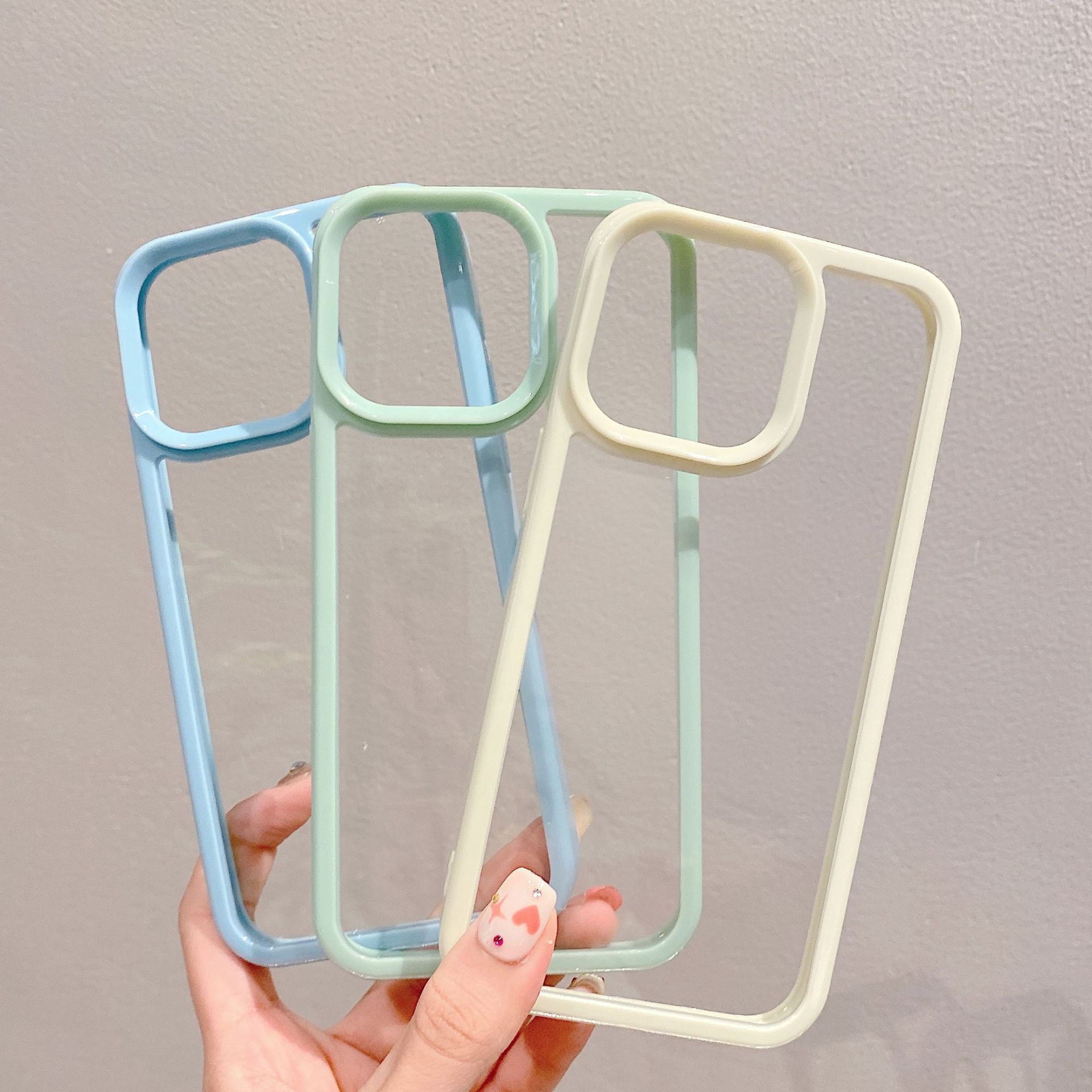 Transparente Acryl-TPU-Handyhüllen für iPhone 15 Pro MAX 14 13 11, reine Farbe, weiche, stoßfeste Handyhülle