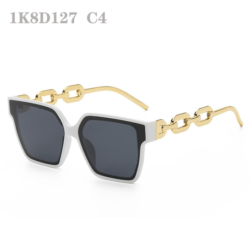 Güneş gözlüğü kadınlar için retro kadın güneş gözlüğü kadın moda metal zinciri bacak gözlükleri lüks büyük boy tasarımcı oval yüz için güneş gözlüğü 1k8d127