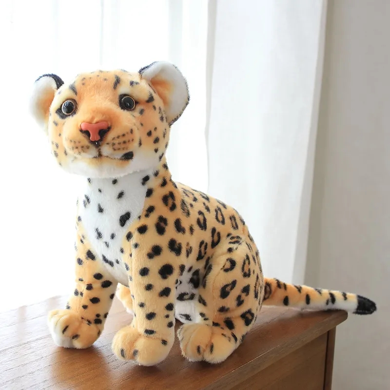 2024 LifeLike Forest Lion Snow Leopard Plush Toys Simulated Animal Black Leopard Dolls Dill