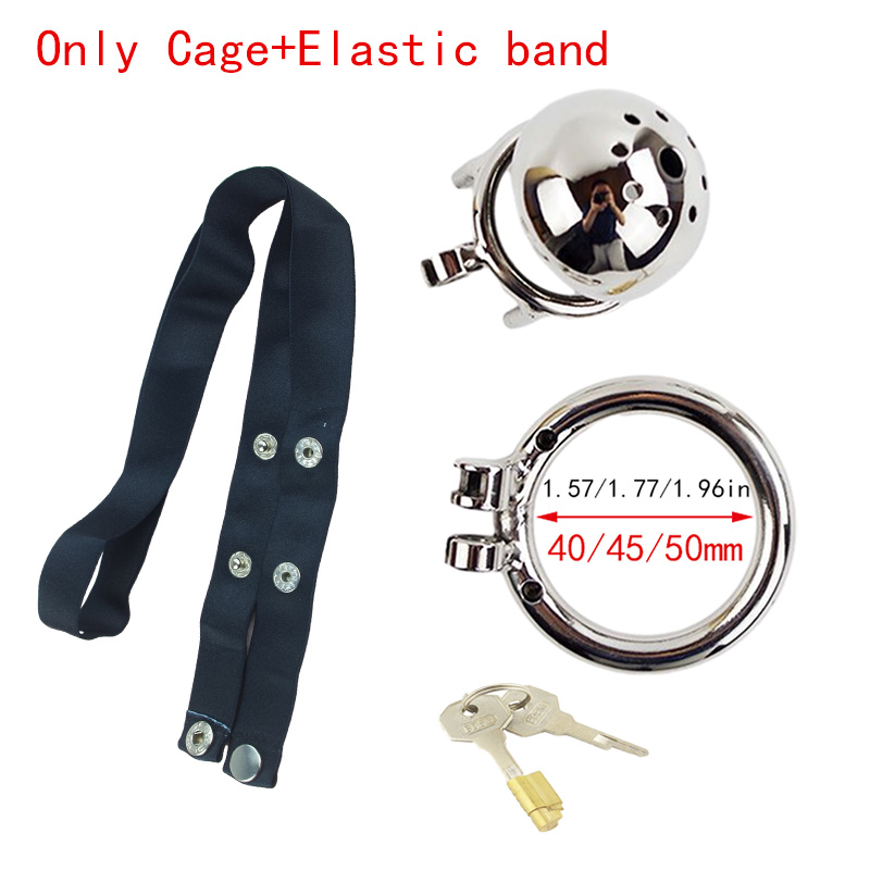 Stainless Steel Male Chastity Device Belt Super Small Short Cage Ring Lock Anti-off Ring Penis Cage Sex Toys for Men