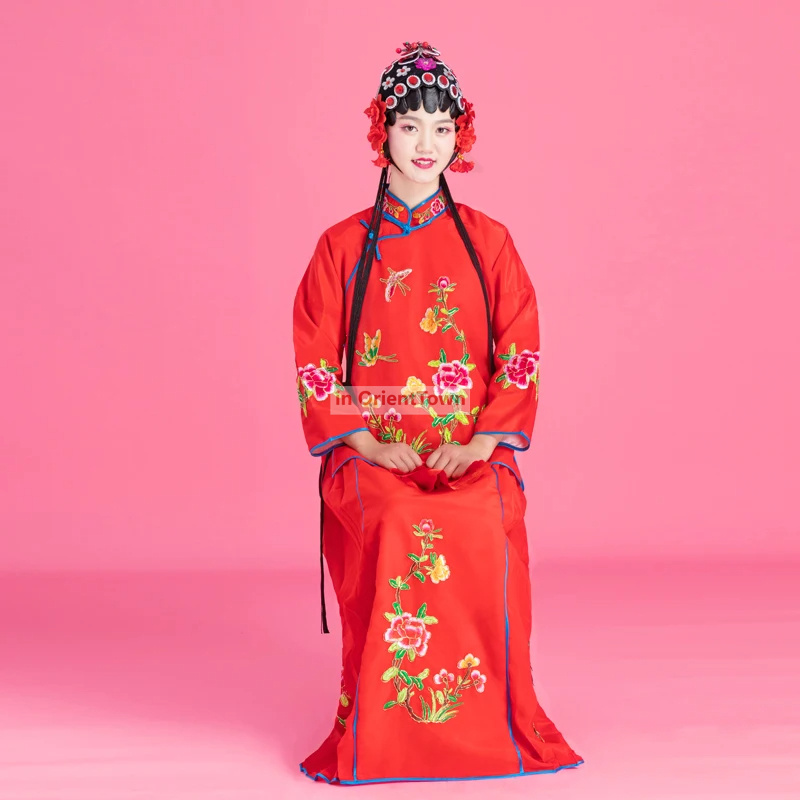 전통적인 오페라 무대웨어 여성 의상 공연 공연 드라마 Huadan Garment 고대 중국 플루토 클라 트 종 소녀 Xiaodan 코트 바지 스커트