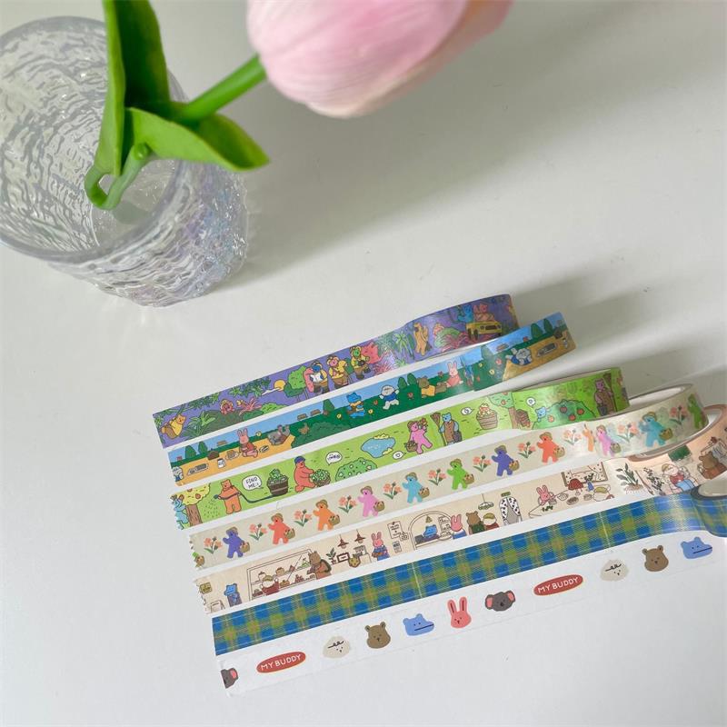 Kawaii Tape Scrapbooking DIY Tape Decore Journal Korean Cute Bear Planner Manking Paper Paper Diary Stationery Sticker School Schools 2016 Z126