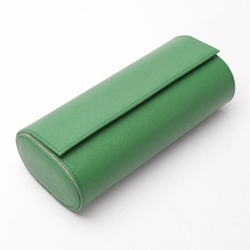 Caixas de relógio Casos Caixa Portátil PU Couro Roll Bolsa Coletor de Armazenamento com Slid In Out Travel Case Organizadores Verde Gift259h