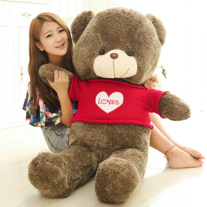 2024 New Arrival Teddy Bear 80 Cotton Light Brown Giant 406080cm Cute Plush Teddy Bear Huge Soft