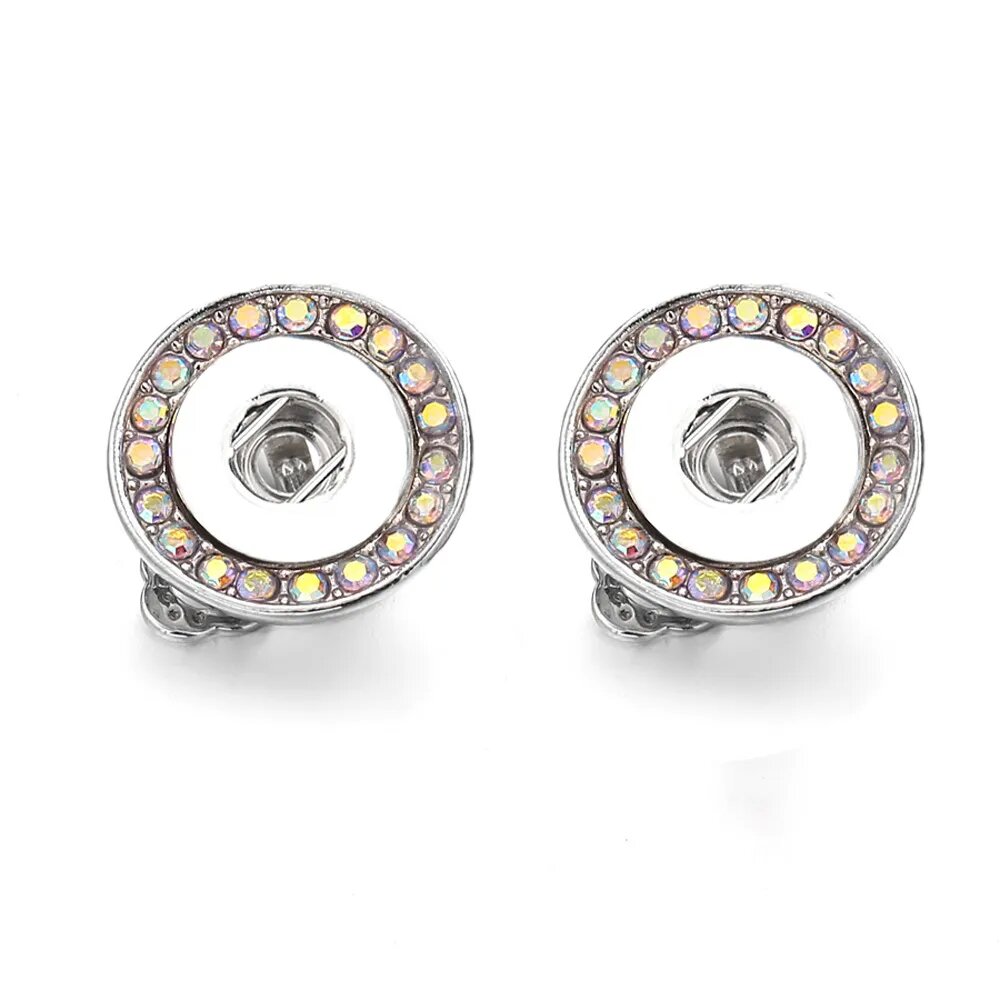 noosa Crystal 12MM Snap Ear Cuff Earrings Mini Button Earring for women Snaps Jewelry