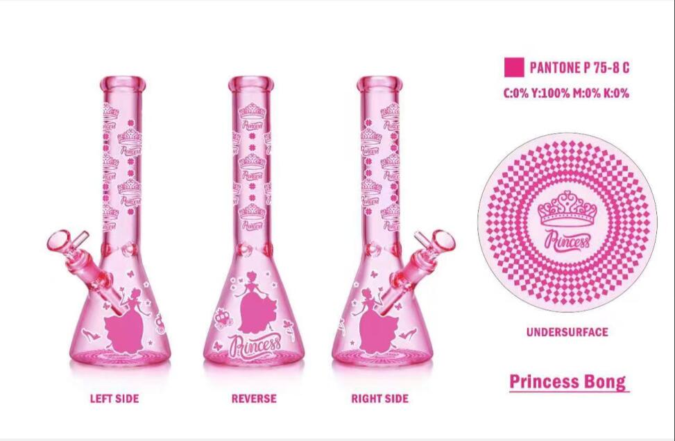 produzione Cartoon colore bicchiere narghilè tubi dell'acqua bong in vetro dab rig catcher materiale spesso fumare bong da 10 IN