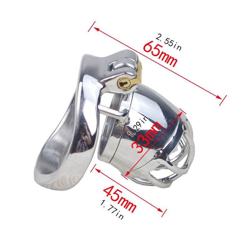 male chastity stainless steel Anti off version short paragraph ball stretcher sex ring for men male chastity device chastity