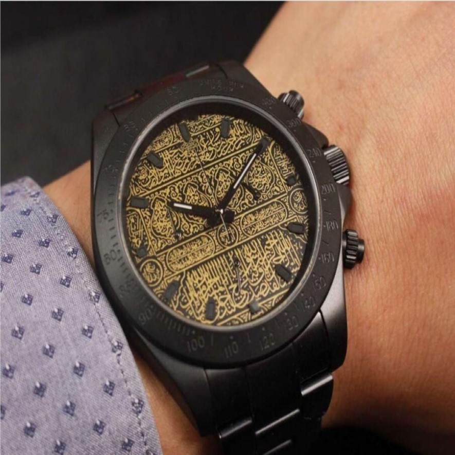Montres pour hommes en acier inoxydable noir 2813 mouvement automatique mode sport montres mécaniques pour hommes montres-bracelets gravure Pat2405