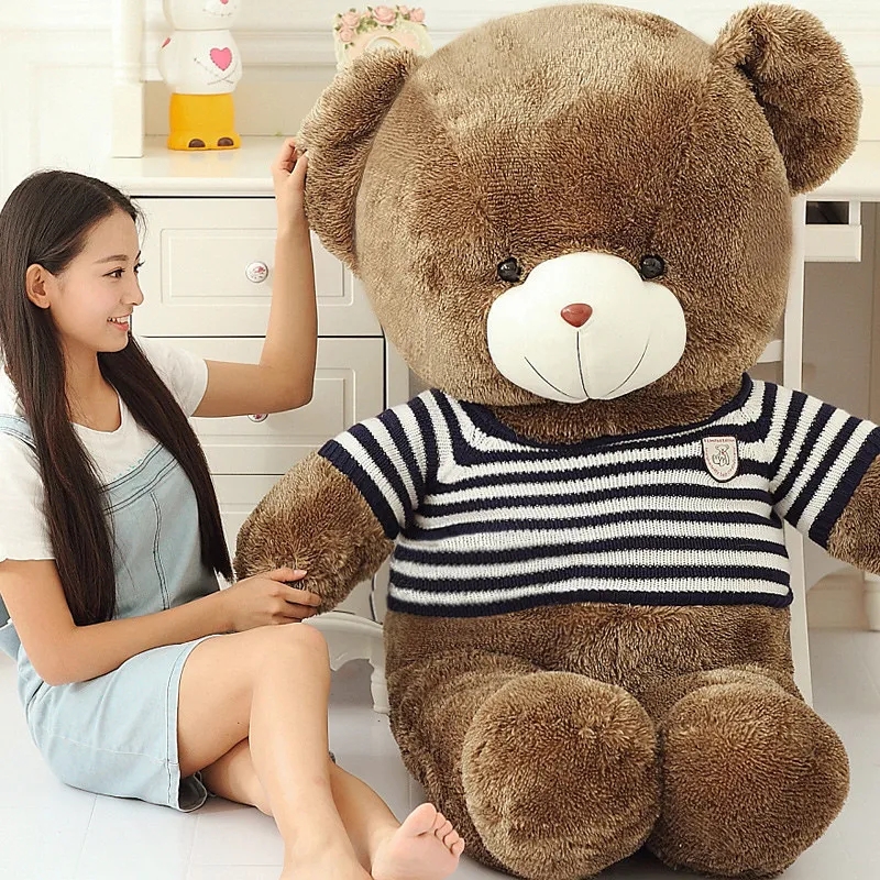 2024 New Arrival Teddy Bear 80 Cotton Light Brown Giant 406080cm Cute Plush Teddy Bear Huge Soft