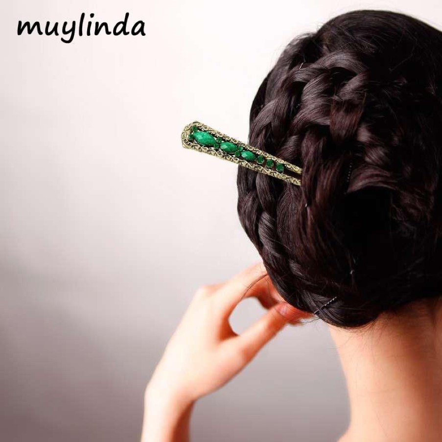 مويليندا العرقية الرجعية البسيطة صينية الشعر العصا هندسة عتيقة Hairpins المجوهرات 226i