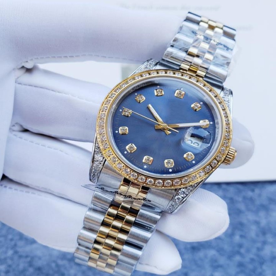 New arrival Purple 36mm Watch President Diamond Women Stainless Watches Lowest Womens Automatic Mechanical Wrist Gift278P