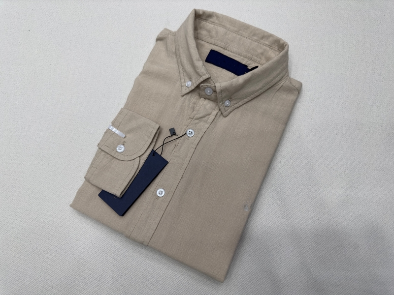 2024 Mens skjortor Top Rl Small Horse Quality Linen broderi Blus Långärmad solid färg Slim Fit Casual Business Clothing Långärmad skjorta flera färgstopp