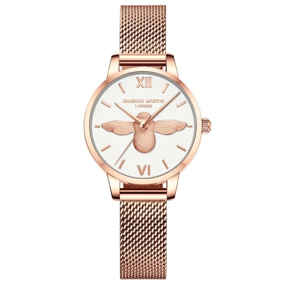 Orologi da polso Moda Unico Orologio da donna Orologi da donna 2021 Designer 3D Bee Face 3ATM Resistente all'acqua Movimento al quarzo giapponese246E