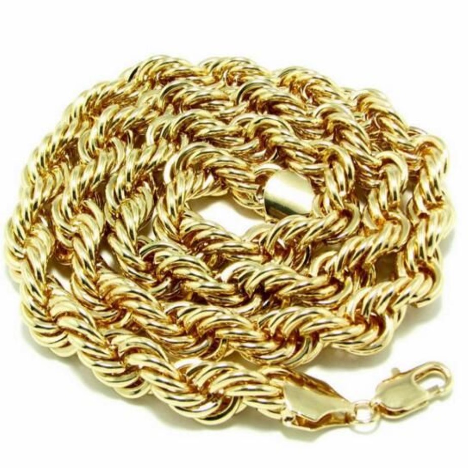 Colar de corrente de ouro 18K de metal com 10 mm de espessura e 90 cm de comprimento colar2886