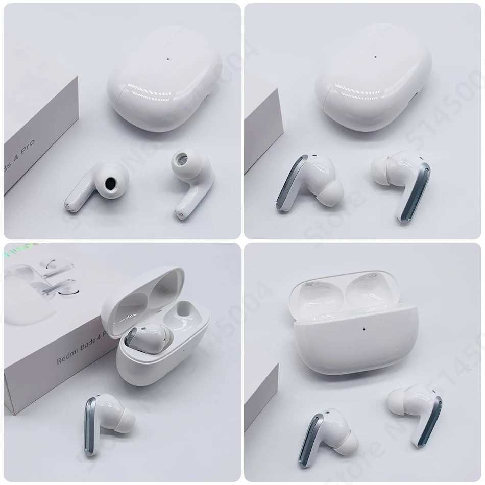 Telefon komórkowy słuchawki Nowe pąki 4 pro bezprzewodowe słuchawki Bluetooth Smart Wear Earbuds Hałas Anulujący słuchawki z zestawem słuchawkowym YQ240304