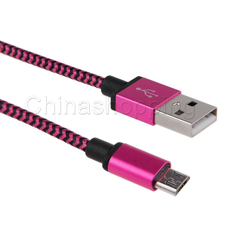 1M 3FT 2M 6FT 3M 10FT Metal Cobre Micro USB Carregador Sincronização de Dados Cabo Trançado Tipo C Cabo de Carregamento para Samsung S23 S24 Android Phone